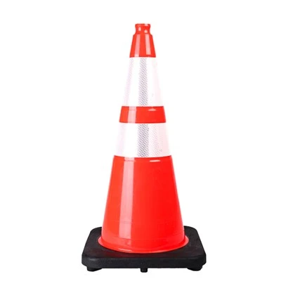 Con de siguranță din PVC pentru trafic reflectorizant roșu